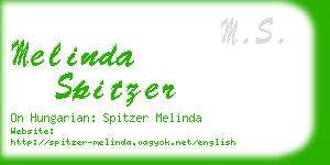 melinda spitzer business card